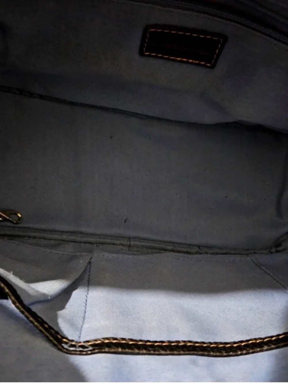 Dooney & Bourke Cream Logo Satchel with Black Trim
